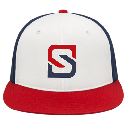 TheGAME* FlexFit Hat - Red, White and Navy